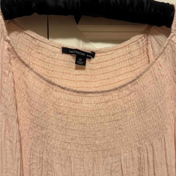 Zac & Rachel 2X Pink Blouse Ruffle Sleeve Boho Plus Size Top - Picture 2 of 6